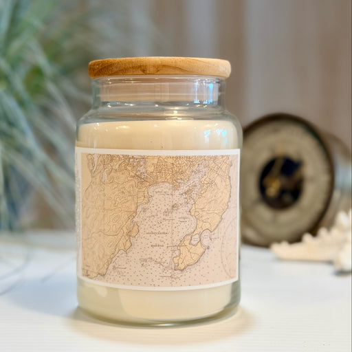 Compass Rose Gloucester nautical chart candle